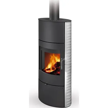 Krbová kamna ROMOTOP SONE 01 A keramika bílá matná 90901 - keramická krbová kamna s reliéfem a možností akumulace