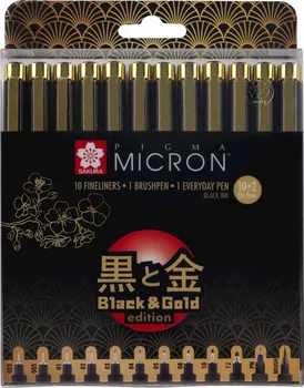 Sakura Pigma Micron Black and Gold 12 ks