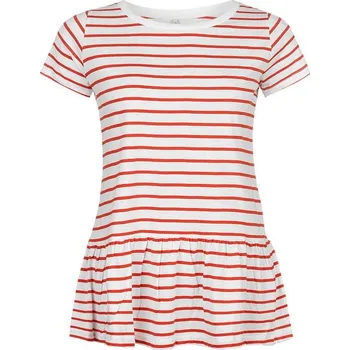 Dámské tričko dámské tričko ROCK AND RAGS - RED - M (Rock and Rags FullC Strp Frill Tee)