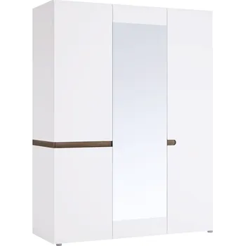 Šatní skříň Skříň, bílá extra vysoký lesk HG / dub sonoma tmavý truflový, LYNATET TYP 22