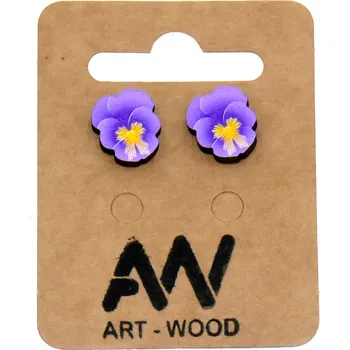 Náušnice art-wood.cz Náušnice - Macešky fialové sv.