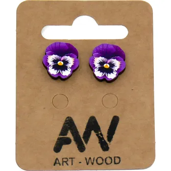 Náušnice art-wood.cz Náušnice - Macešky fialové