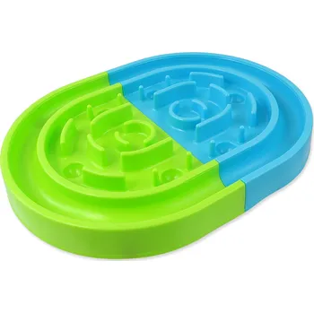 Miska pro psa Dog Fantasy Bludiště proti hltání plast zelené/modré 40 cm