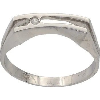 Prsten Zlatý prsten z bílého zlata se zirkony R47/W (585/1000)