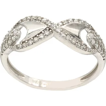 Prsten Zlatý prsten z bílého zlata se zirkony SAS001W (585/1000)