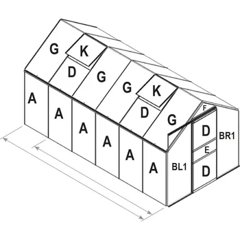 Skleník náhradní prosklení pro skleník VITAVIA TARGET 7500 PC 4 mm