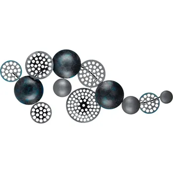 Nástěnná kovová dekorace Bronte 90x42 cm stříbrná