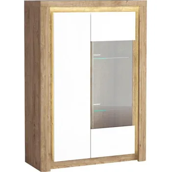 Vinotéka Casarredo Vitrína nízká LABRO dub ribbeck/bílá lesk