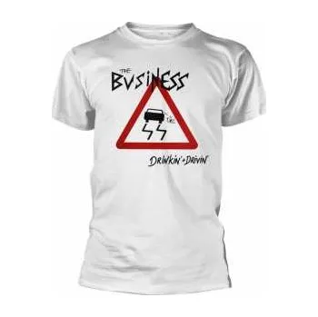 Pánské tričko Merch The Business: Tričko Drinkin + Drivin (white) XXL 2019