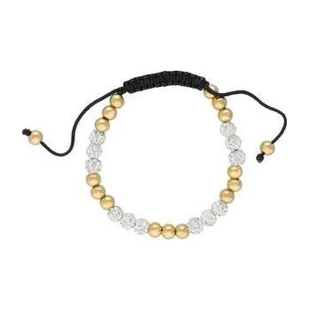 Náramek Doria Náramek korálkový na šňůrce zlatý s krystalky