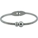 Doria Náramek stříbrný z oceli se zirkony L242