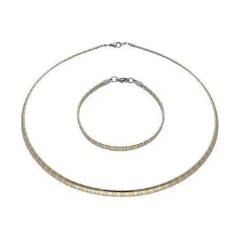 Souprava šperků Set šperků z oceli zlato- stříbrný P038