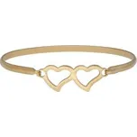 Doria Náramek zlatý z oceli se srdíčky L477