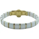 Doria Náramek zlato - bílý z oceli a keramiky N157