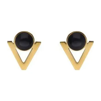 Náušnice Doria Náušnice z oceli zlaté trojúhelníky C306