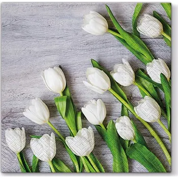 Stolování Ubrousky PAW L 33X33cm White Tulips