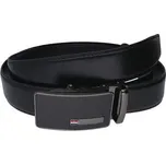 CezMar Pánský elegantní kožený černý pásek OP025 Velikosť: 90 cm