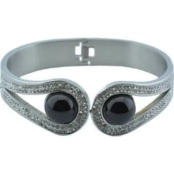 Náramek Doria Náramek stříbrný z oceli s krystalky N134