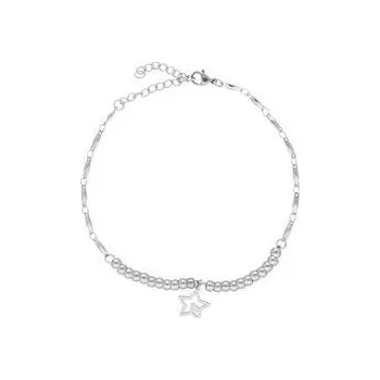 Náramek Doria Náramek na nohu s hvězdou stříbrný z oceli L193