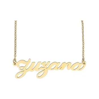 Řetízek Doria Řetízek z oceli se jménem ZUZANA zlatá ocel