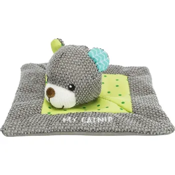 plyšák JUNIOR snuggler - plyšový mazlíček, čtverec s medvědí hlavou 13 x 13 cm