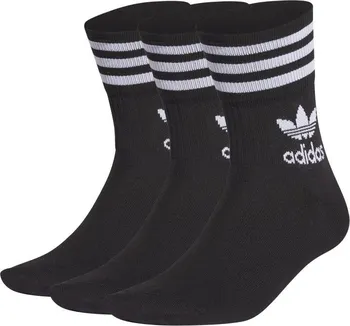 Pánské ponožky adidas Mid Cut Crew Socks 3 páry černé/bílé 43-45