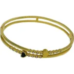 Doria Náramek zlatý z oceli se srdíčky N133