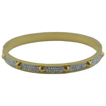 Náramek Doria Náramek zlatý z oceli s drobnými krystalky L073