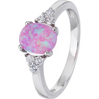 Prsten Bealio BEALIO Stříbrný prsten ELEGANTNÍ růžový OPÁL Velikost prstenu: 53 03-11325-1165