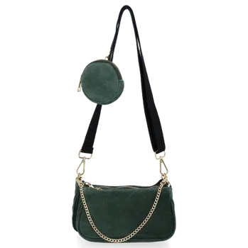 Kabelka Kožené kabelka univerzální Vittoria Gotti lahvově zelená B40