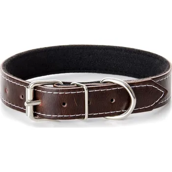 Obojek pro psa JK ANIMALS, kožený obojek JK Classic pro psy, hnědý, 3×65 cm