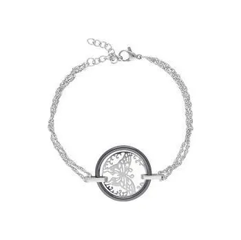 Náramek Doria Náramek stříbrný, ocel a keramika s motýlem N170