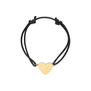 Náramek Doria Náramek na černé šňůrce se zlatým srdcem N470