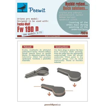Plastikový model Peewit 1/72 Wheel bay cover for Fw 190D (IBG)