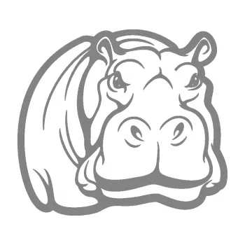 Samolepící dekorace SAMOLEPKA Hroch 004 pravá (17 - šedá) NA AUTO, NÁLEPKA, FÓLIE, POLEP, TUNING, VLASTNÍ TEXT, TISK, AUTOSAMOLEPKY.cz, POLEPY, OBRÁZEK, LOGO, SAMOLEPKY