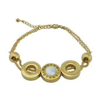 Náramek Doria Náramek zlatý z oceli s perletí L113