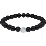 Doria Náramek korálkový z přírodního kamene černo bílý