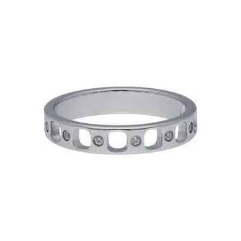 Prsten Doria Obroučka se zirkony z oceli stříbrná M305 Velikosť: 54 / 55