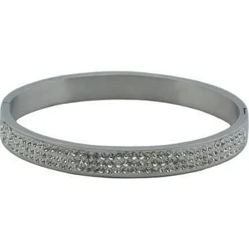 Náramek Doria Náramek stříbrný z oceli s krystalky L064