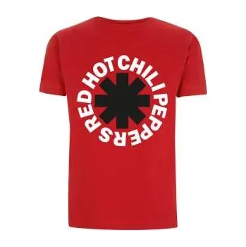 Pánské tričko Merch Red Hot Chili Peppers: Tričko Classic B&w Asterisk (red) XL 2020
