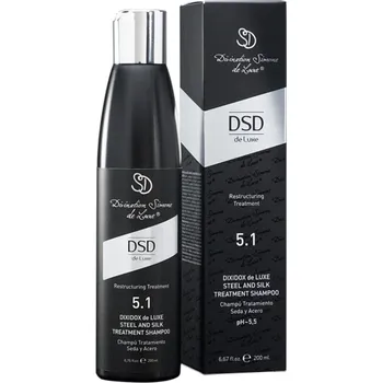 Šampon Divination Simone Deluxe DSD Dixidox Deluxe Steel and Silk Treatment Shampoo č. 5.1 200 ml Obnovující šampon s keratinem Ocel a Hedvábí 200 ml č. 5.1