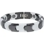 Doria Náramek černo - bílý z oceli a keramiky L425