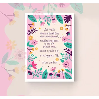 Plakát Plakát KRÁLOVNA RODINY, pro maminku Rozměr plakátu: A4 (21 x 29,7 cm), Rámeček: Bez rámečku