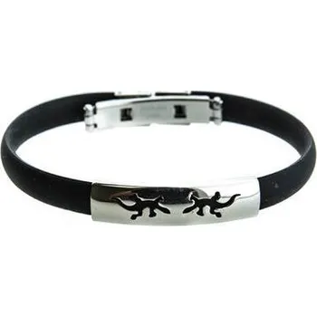 Náramek Doria Náramek JEŠTĚRKA černý z kaučuku a oceli A056