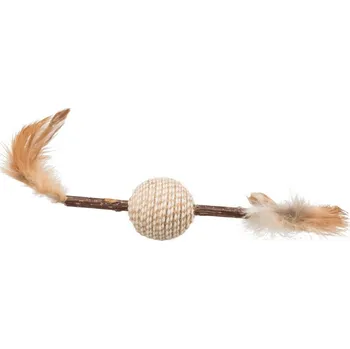 Hračka pro kočku Kousací tyčinka MATATABI a kulička s peřím přírodní produkt