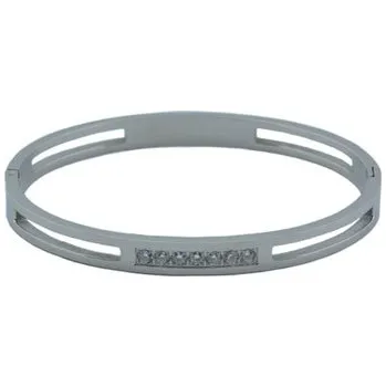 Náramek Doria Náramek stříbrný z oceli s krystalky L052