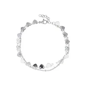 Náramek Doria Náramek se srdíčky stříbrný z oceli G615