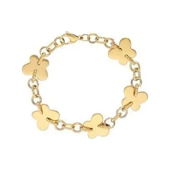 Náramek Doria Náramek zlatý z oceli s motýly L286