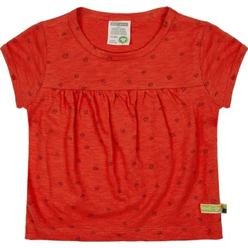 Dívčí tričko Dětské triko s krátkým rukávem Malé tečky tmavě oranžová loud + proud Velikost: 86/92