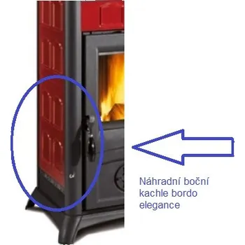 Krbová kamna La Nordica - náhradní boční kachle Elegance bordo